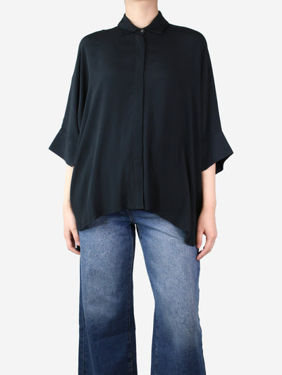 Black silk-blend shirt - size UK 6 Tops Kelly 
