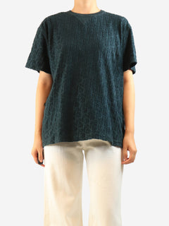 Dark green terry towelling monogram t-shirt - size S Tops Dior 
