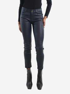Emilio Pucci Blue leather trousers - size UK 8