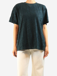 Dark green terry towelling monogram t-shirt - size S Tops Dior 
