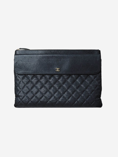Black 2019 quilted caviar leather clutch bag Clutch bags Chanel 