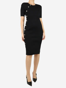 Altuzarra Black buttoned side midi fitted dress - size M