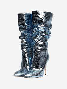 Paris Texas Icy blue stiletto slouchy boots - size EU 36