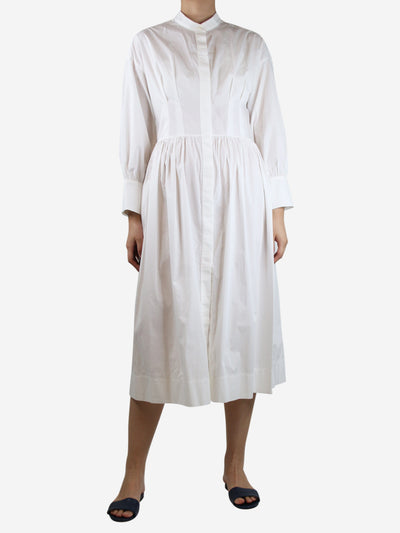 White button-up poplin midi shirt dress - size UK 10 Dresses Three Graces 