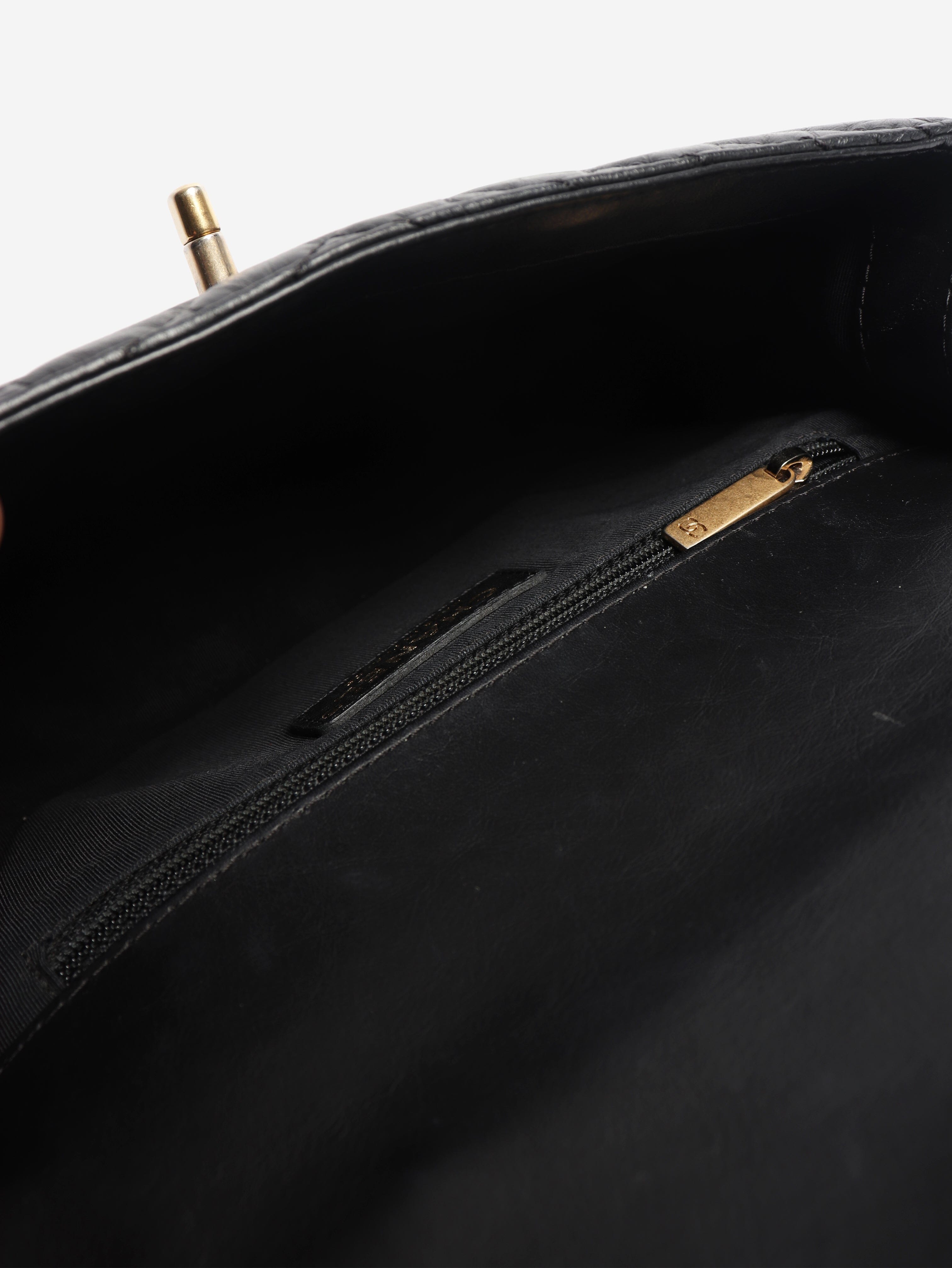 Black 2017 aged calfskin top handle bag Bags Chanel 