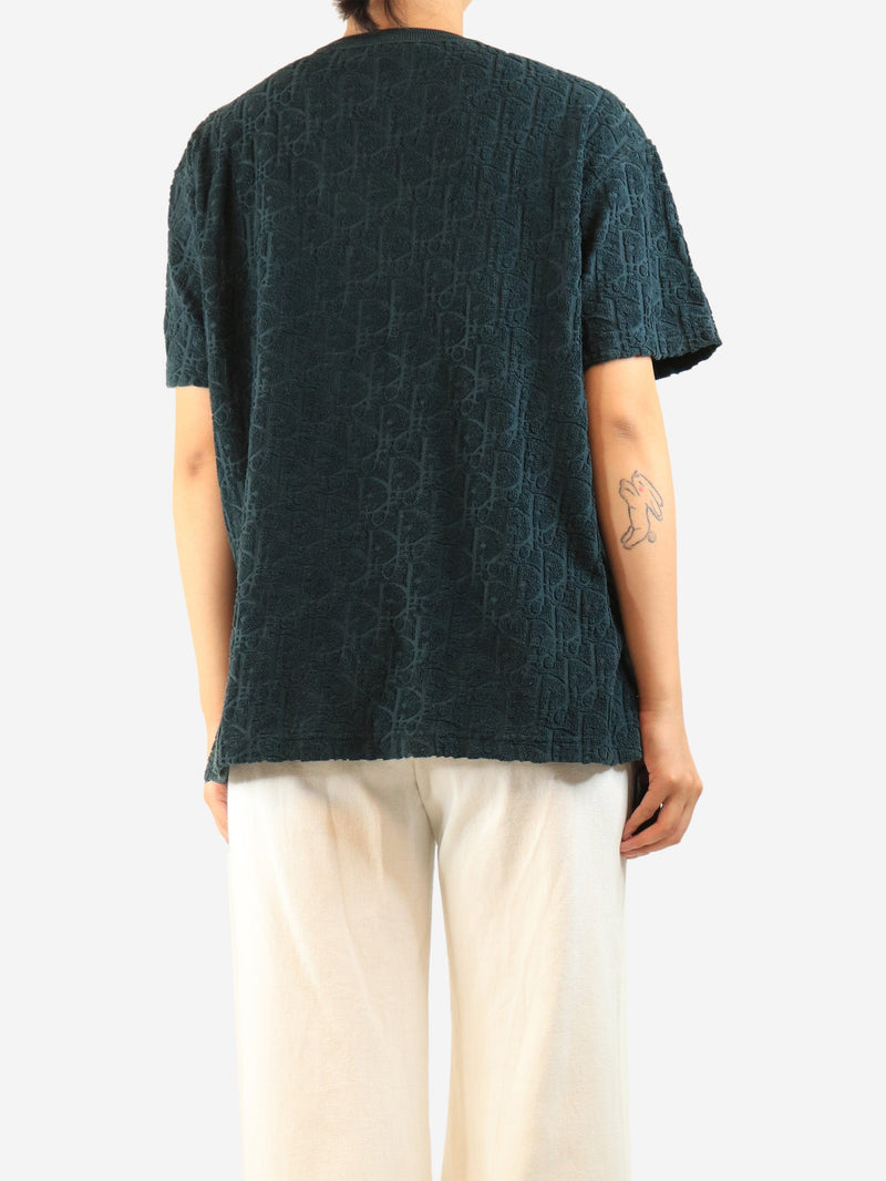 Dark green terry towelling monogram t-shirt - size S Tops Dior 