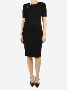 Altuzarra Black buttoned side midi fitted dress - size M