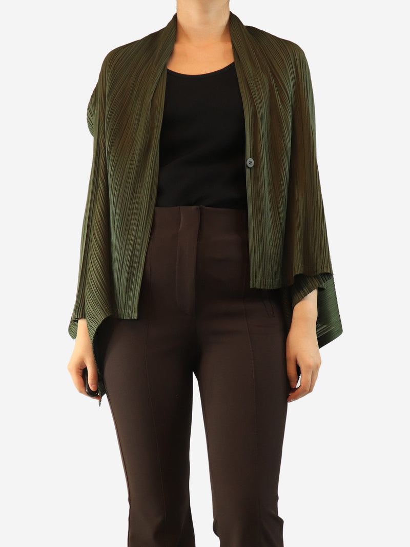 Dark green pleated cardigan - size Tops Pleats Please 