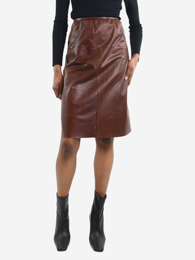 Brown leather skirt - size UK 6 Skirts Prada 