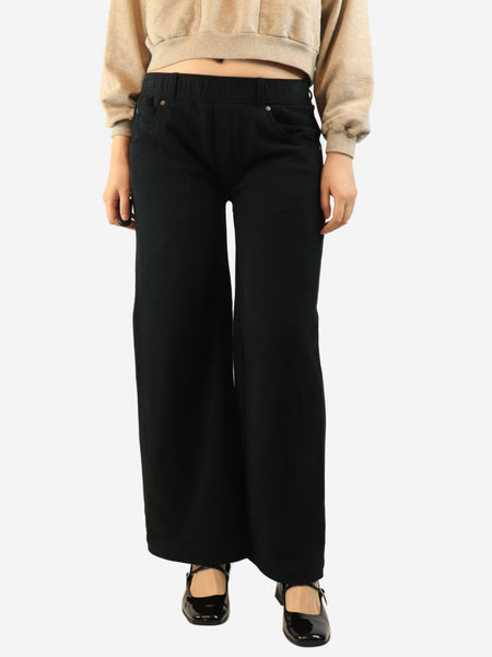 Black cotton wide-leg pants - size S product image