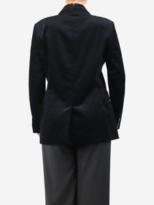 Alberto Biani Black double-breasted velvet jacket - size UK 14