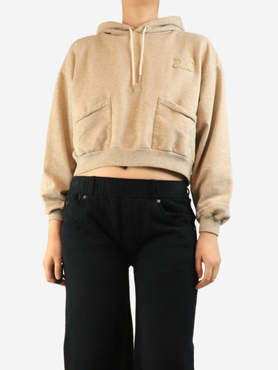 Oatmeal marled cropped hoodie - size M Tops Celine 