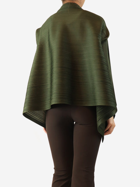Dark green pleated cardigan - size alternate image