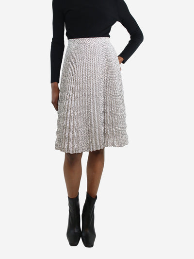 White TB Monogram pleated skirt - size UK 4 Skirts Burberry 