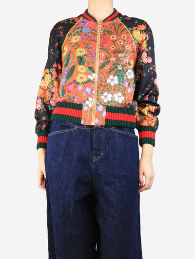 Multicolour floral silk bomber - size UK 8 Coats & Jackets Gucci 