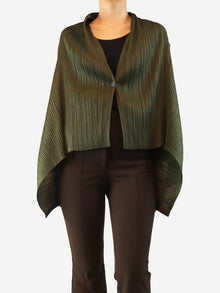 Dark green pleated cardigan - size Tops Pleats Please 