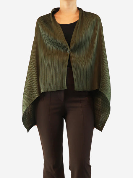 Dark green pleated cardigan - size product image