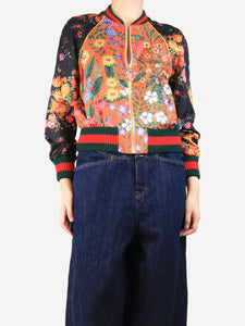 Gucci Multicolour floral silk bomber - size UK 8