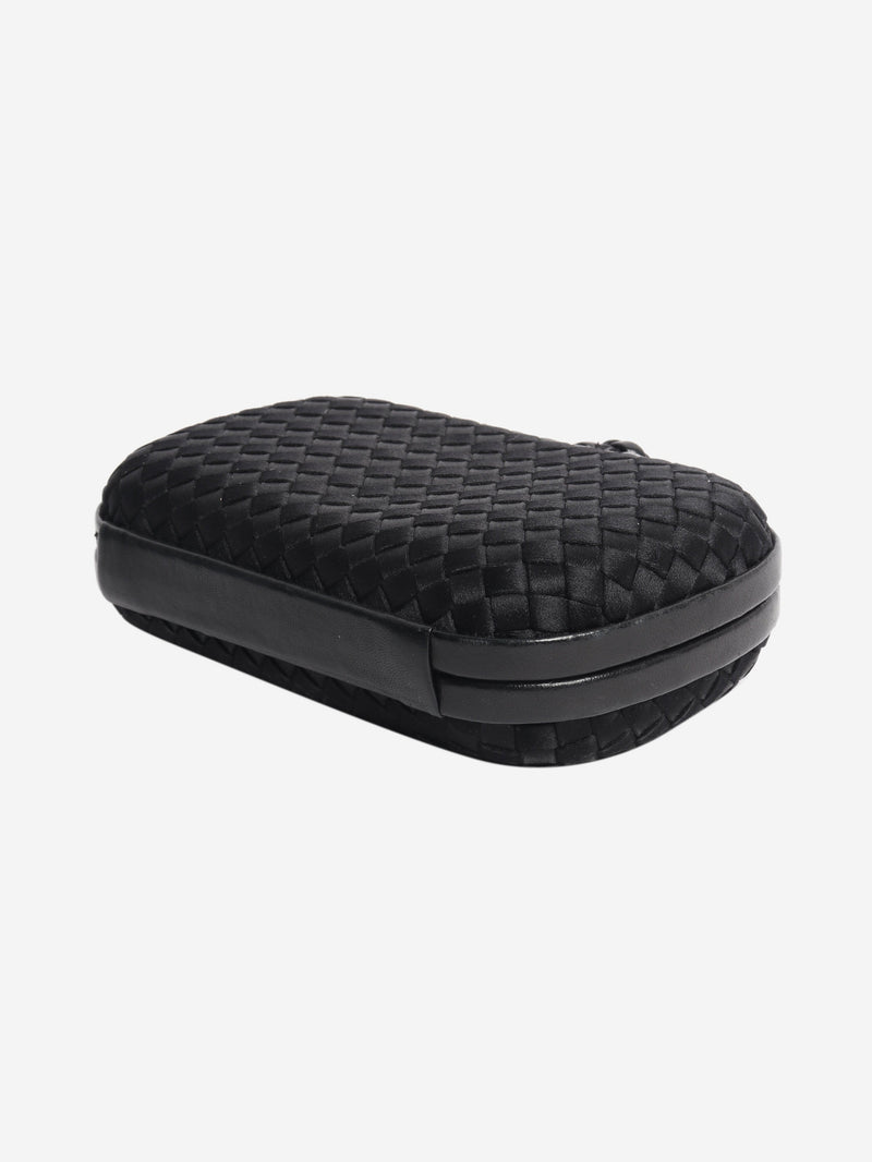 Black satin Intrecciato Knot clutch Clutch bags Bottega Veneta 