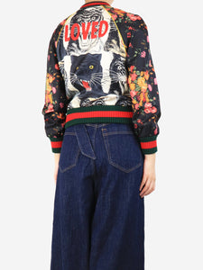 Gucci Multicolour floral silk bomber - size UK 8