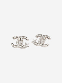 Silver CC shooting star earrings Earrings Chanel 