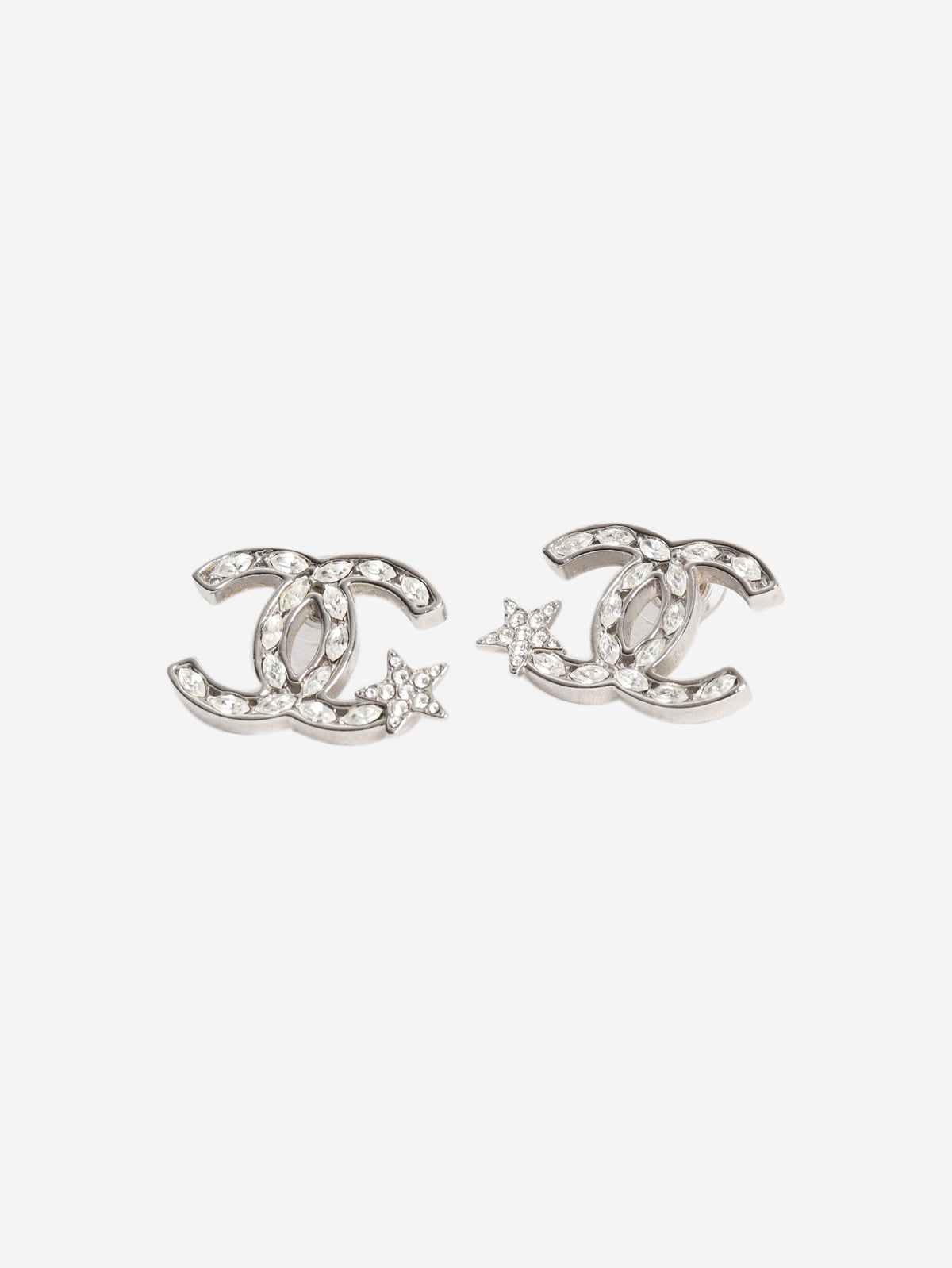 Silver CC shooting star earrings Earrings Chanel 