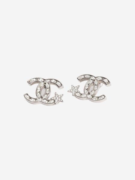 Silver CC shooting star earrings product image