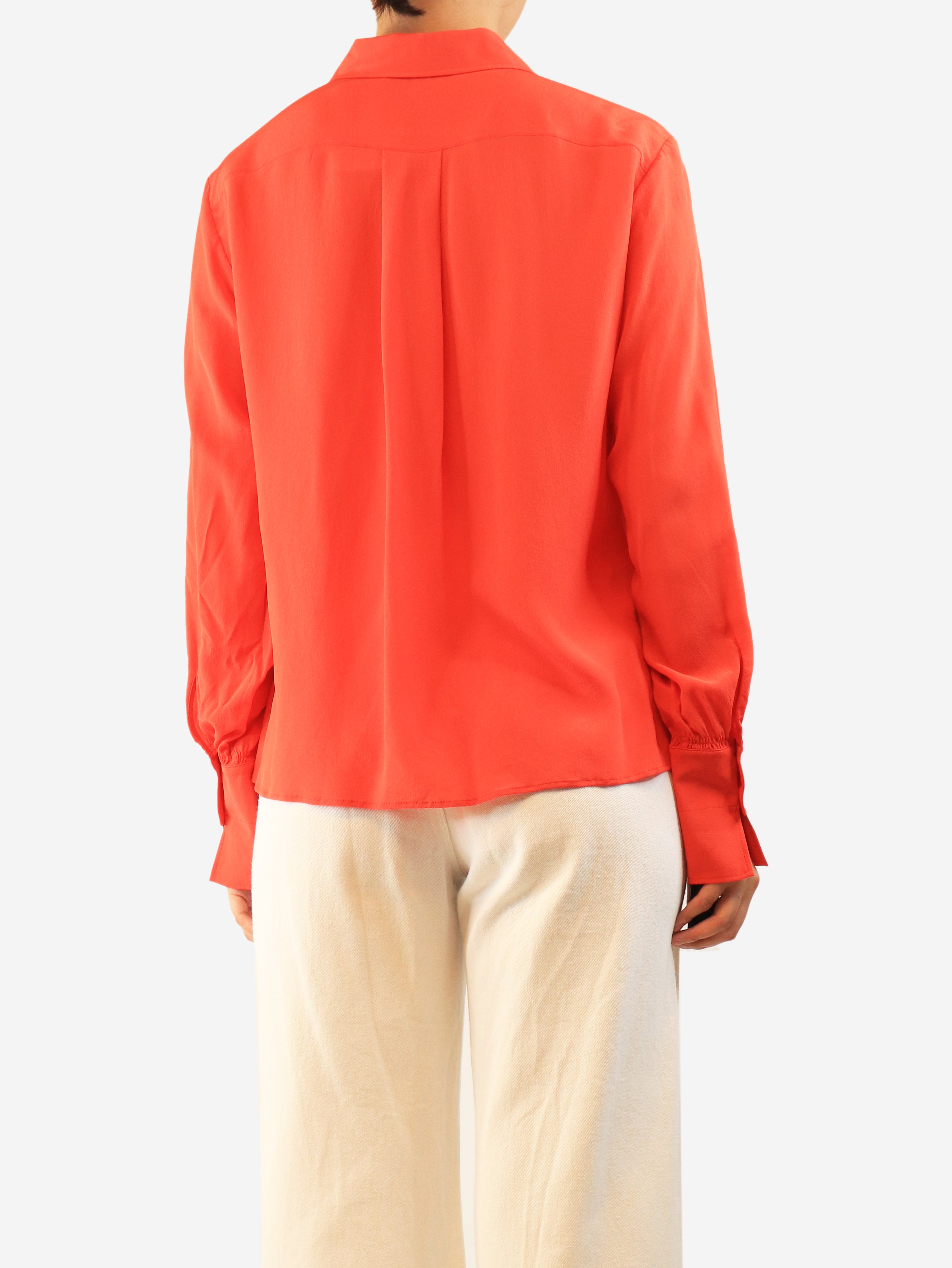 Red silk blouse - size UK 12