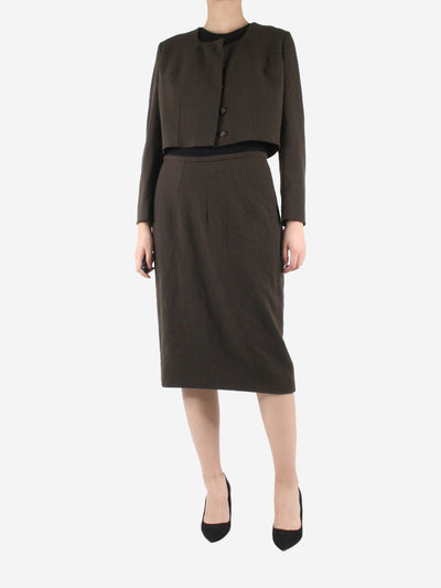Brown midi pencil skirt and cropped jacket - size Sets Emilia Wickstead 