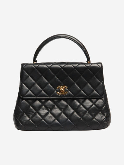 Black vintage 1996 small lambskin quilted Kelly bag Top Handle Bags Chanel 