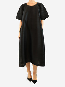 Black short-sleeved pleated dress - One size Dresses Pleats Please 
