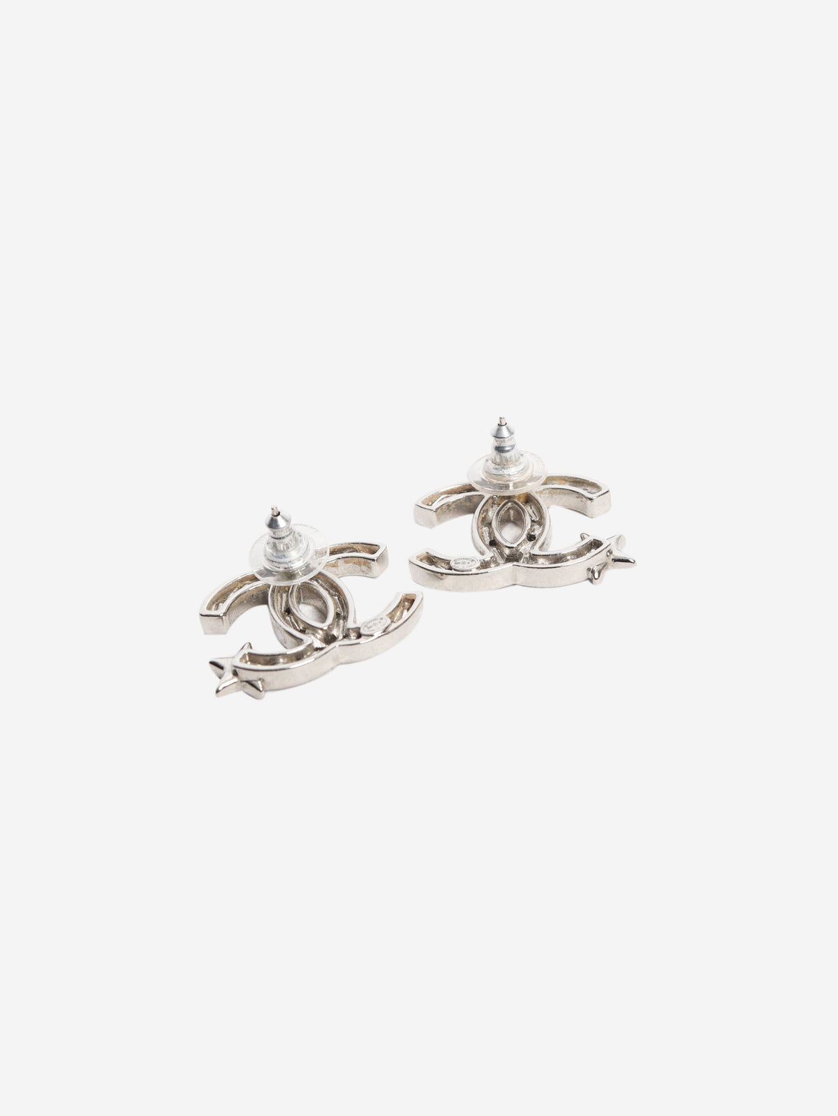 Silver CC shooting star earrings Earrings Chanel 