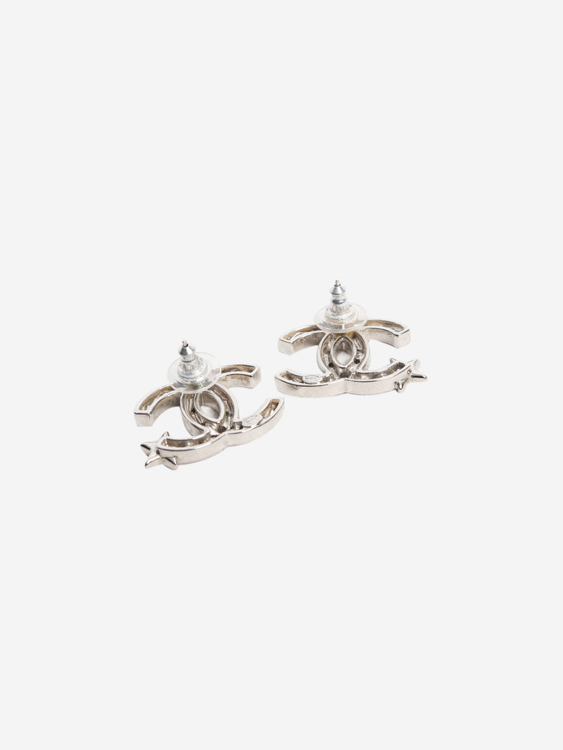 Silver CC shooting star earrings Earrings Chanel 