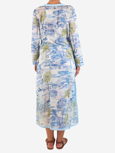 Emporio Sirenuse Blue all-over printed kaftan - size UK 8