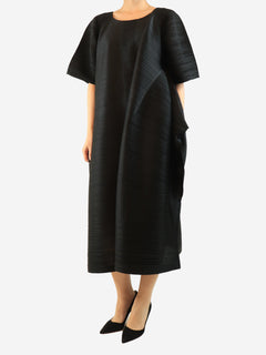 Black short-sleeved pleated dress - One size Dresses Pleats Please 