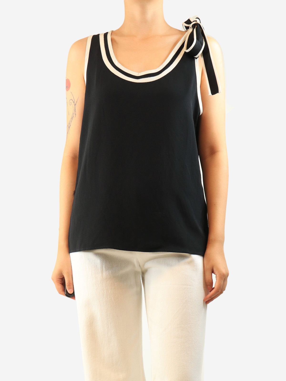 Black contrast tank - size M Tops Red Valentino 