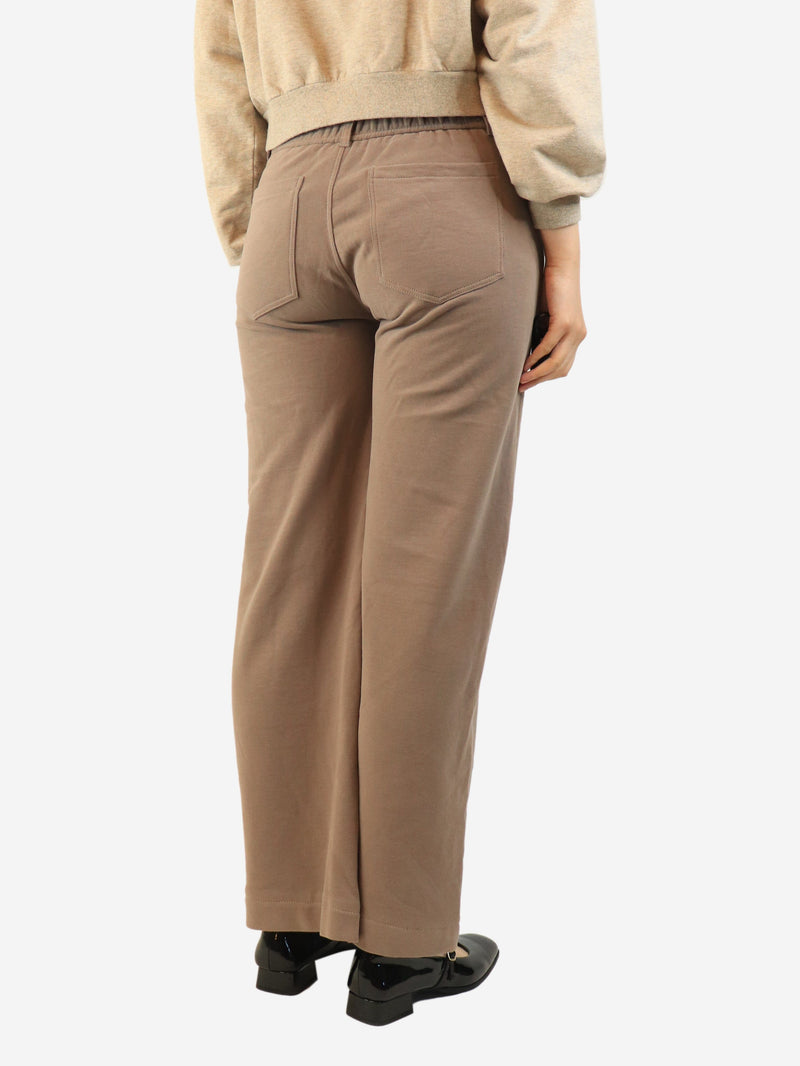 Taupe cotton wide-leg pants - size S Trousers Brunello Cucinelli 