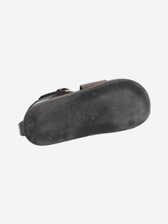 Brown Jalen leather sandals - size EU 38 Flat Sandals A.EMERY 