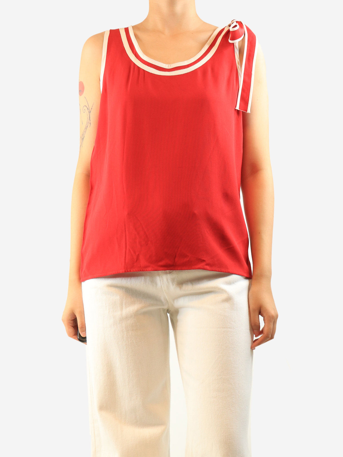 Red contrast tank - size M Tops Red Valentino 