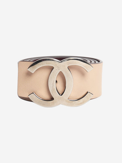 Tan and burgundy reversible leather belt Belts Chanel 