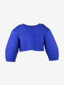 Chanel Blue cropped textured top - size UK 10