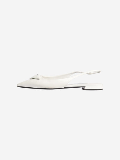 White leather slingback flats - size EU 38 Flat Shoes Prada 