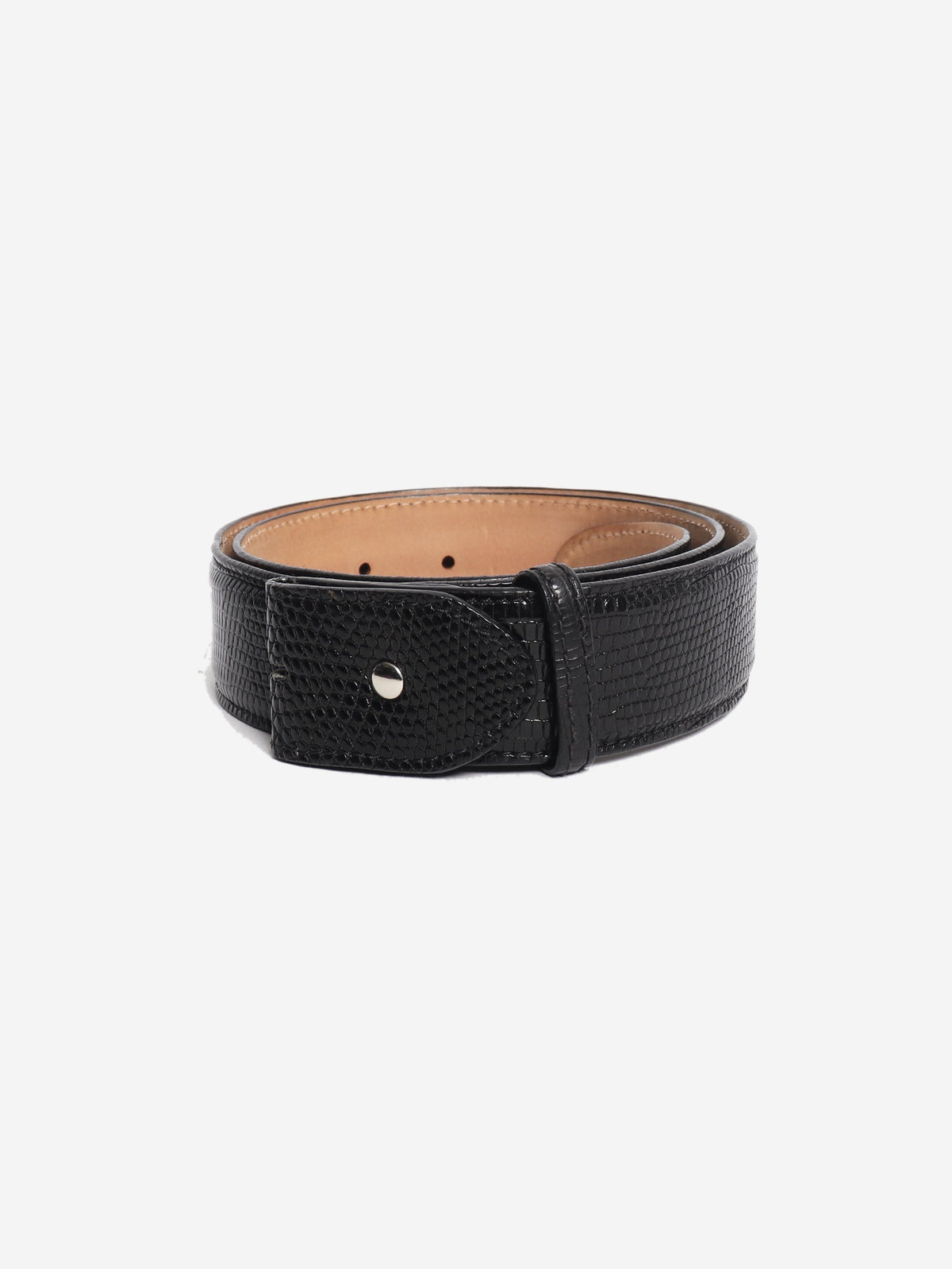 Black mock lizard belt Belts Elliot Rhodes 