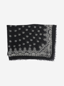 Saint Laurent Black paisley scarf
