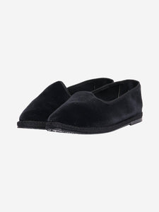 Larusmiani Black velvet slip-on shoes - size EU 37