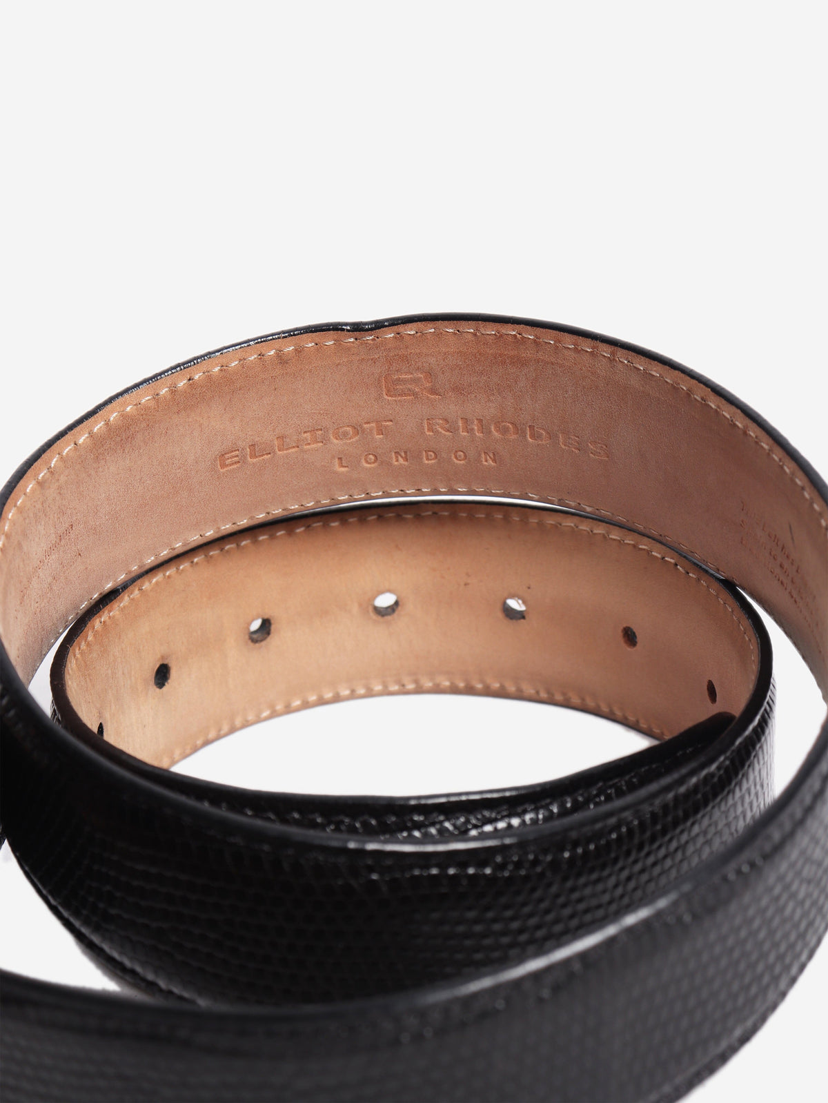 Black mock lizard belt Belts Elliot Rhodes 