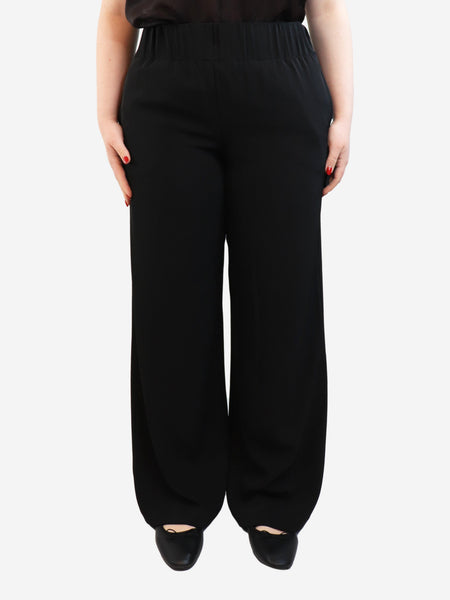 Black Fluid wide-leg trousers - size L product image