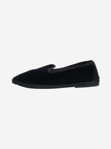 Larusmiani Black velvet slip-on shoes - size EU 37