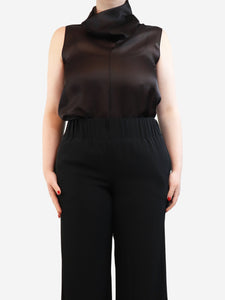 The Row Dark brown sheer sleeveless tunic top - size M