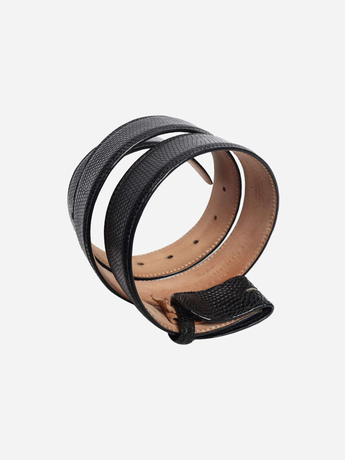 Black mock lizard belt Belts Elliot Rhodes 